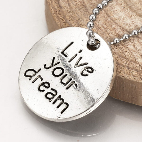 Medalla para dije colgante con frase "Live your dream" - Imagen 2