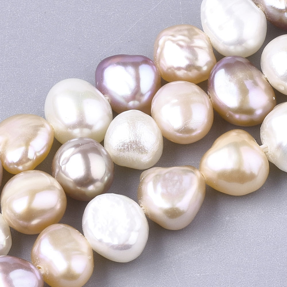 Tira de perlas barrocas de agua dulce naturales cultivadas de colores