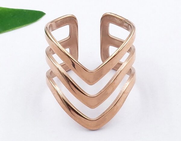 Anillo rose gold triple línea